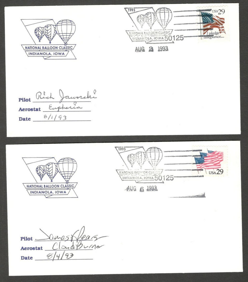 National Balloon Classic, Indianola 1993 covers signed by Pilots (10)