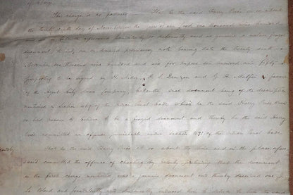 India 1906 parchment animal skin Court doc Charge of forging a promisory note Ӝ