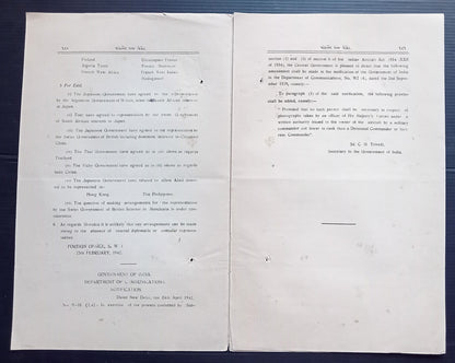India - Wankaner Raj Gazette 1942 War Supplement
