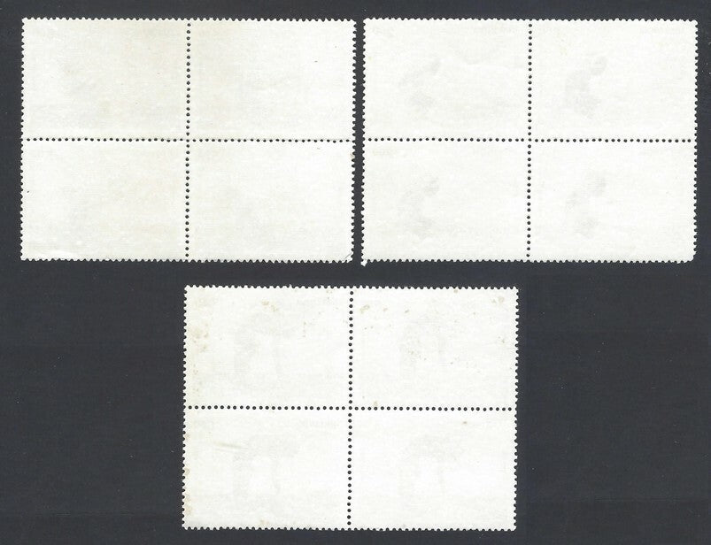 AOP India # 1320//1322 1991 Yogasana blocks of 4 MNH