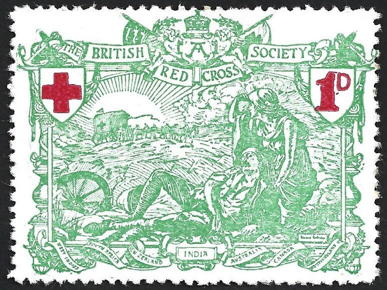 (AOP) BRITISH RED CROSS SOCIETY 1d War Fund India stamp MNH
