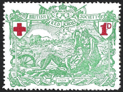 (AOP) BRITISH RED CROSS SOCIETY 1d War Fund India stamp MNH