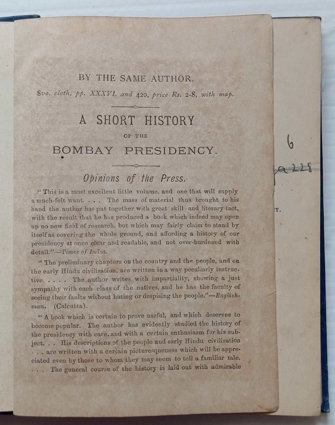 AOP TALES OF INDIA 1887 by Edmund C. Cox HC 88pgs SEE PINHOLES