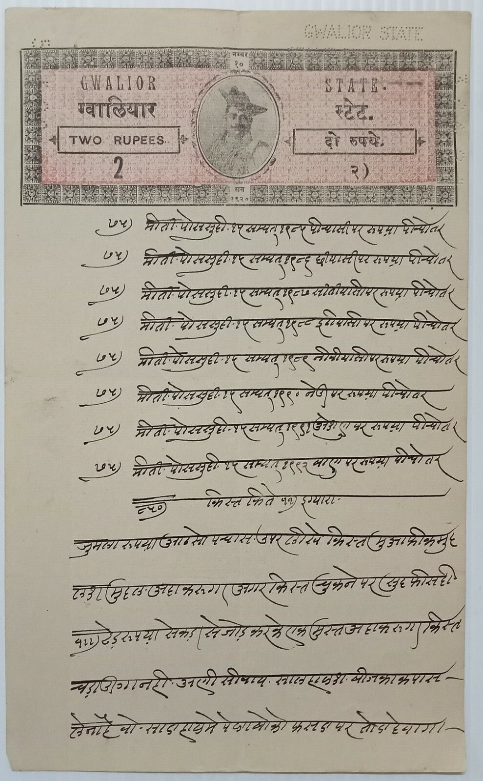 India Gwalior State stamp paper collection (7)