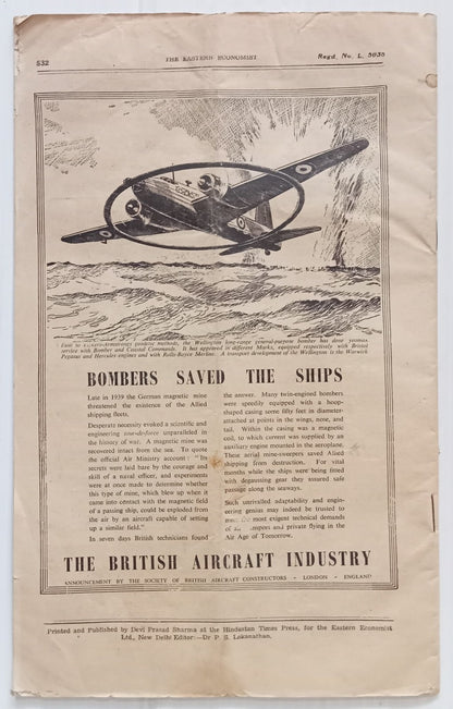 AOP India Newspaper The Eastern Economist April 20, 1945 issue