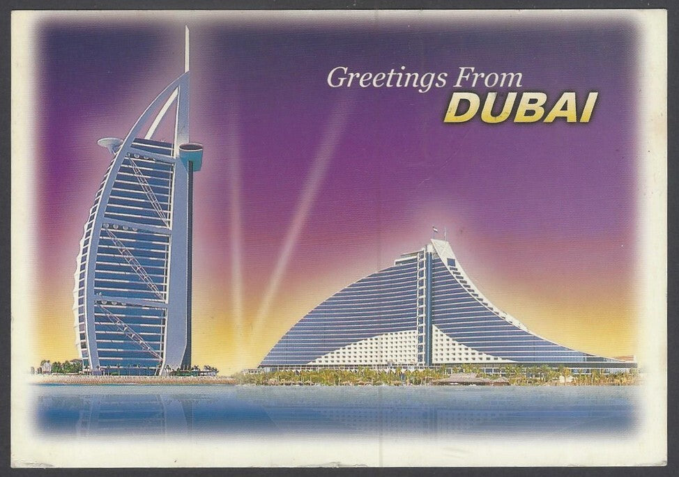 AOP UAE United Arab Emirates 2003 Animals 6v on postcard to India