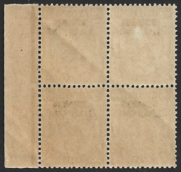 India Jind State KGV 1927-37 6a block of 4 with fancy gutter MNH. SG O55w £36