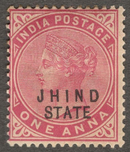 (AOP) India Jind State QV 1902 1a carmine MH. SG 40 £14