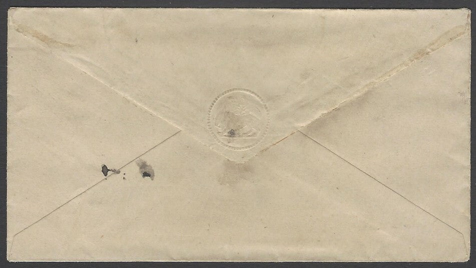 AOPIMT India MAIL AGENT * HOWRAH  canc on QV 1/2a blue envelope