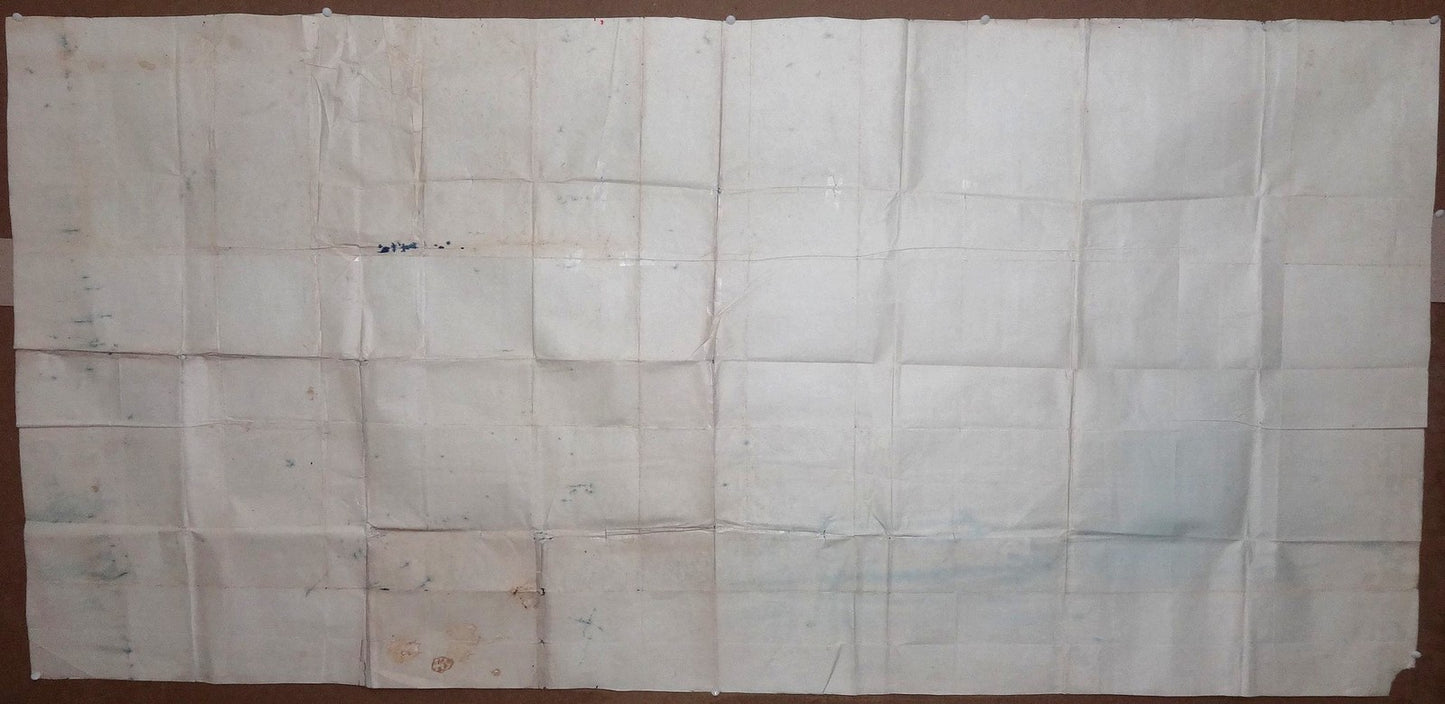 India 1943 Proposed Town Improvement Jaipur survey huge map 36”x76”