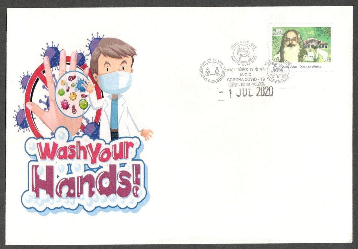 AOP India AVOID CORONA awareness slogan on special FD Special FD cover 