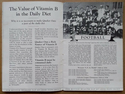 India 1930s Quaker Oats promotional booklet Cricket etc. SPORTS & YOUTH OF INDIA