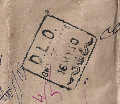 (AOP) India 1910 ambulance envelope with 2 diff GWALIOR STATE DLO hs