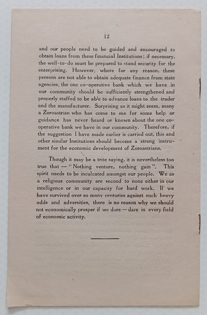 AOP 2nd World Zoroastrian Congress speech 12pgs - India Parsee