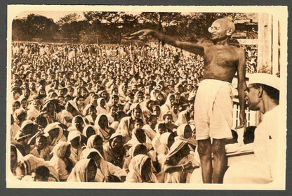 AOP India full back pictorial 50p Gandhi postal card GANDHI