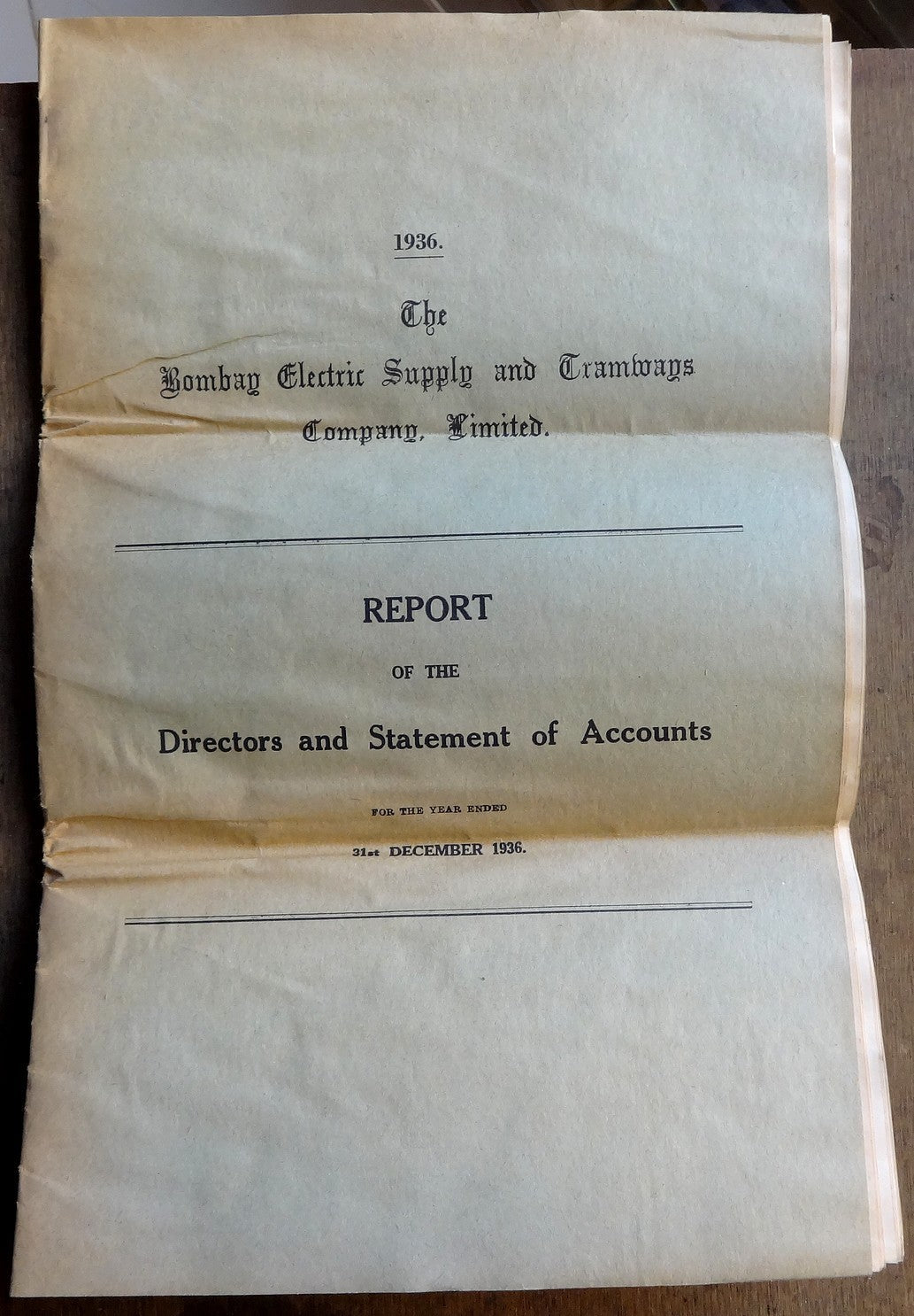 India BES&T Bombay Electric & Tramway 1936 Annual Report