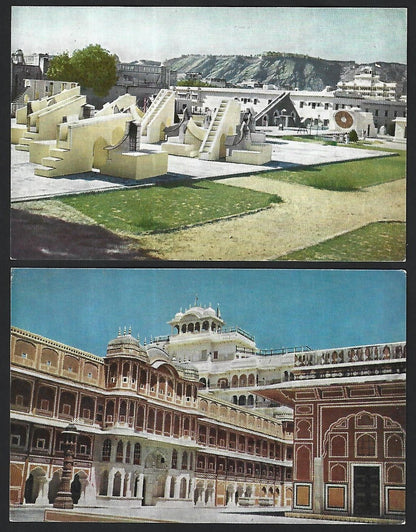 India PALACES OFF JAIPUR vintage set of 10 postcards in folder