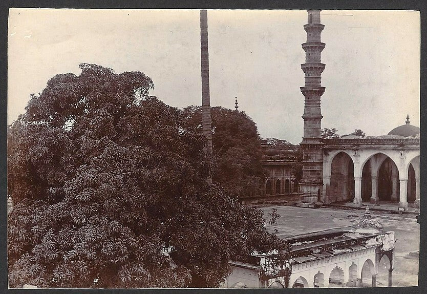 India vintage 1890’s photo Ahmed Shah's Mosque Minaret Ahmedabad 10cm x 15cm