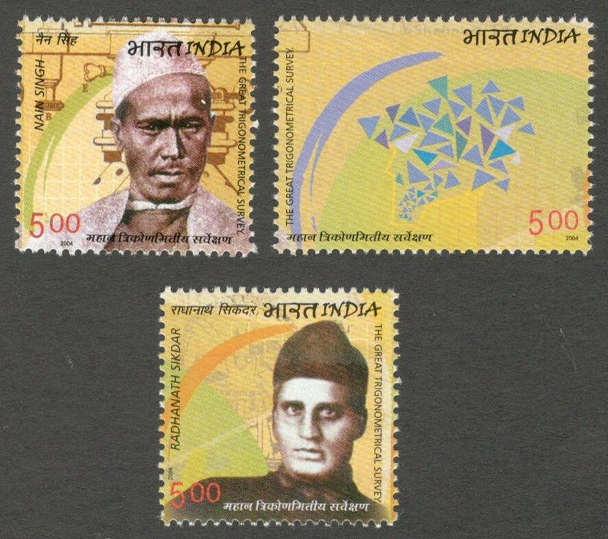 AOP India 2004 The Great Trignometrical Survey set of 3 MNH