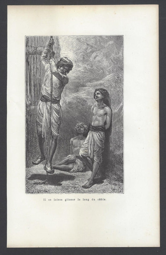 AOP India - ROPE  ESCAPE 1861 wood block print