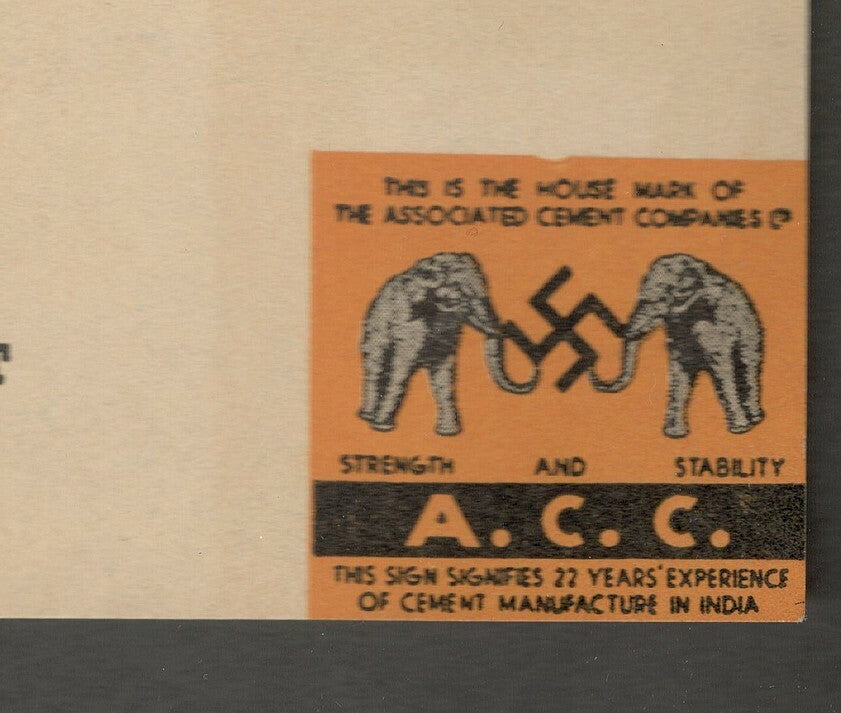 AOP India 1942 illustrated letterhead ACC ASSOCIATED CEMENTS COMPANIES, LTD