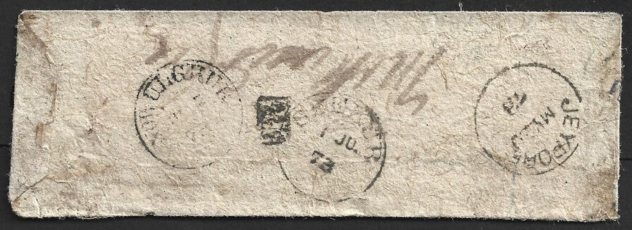 AOP India 1873 stampless cover