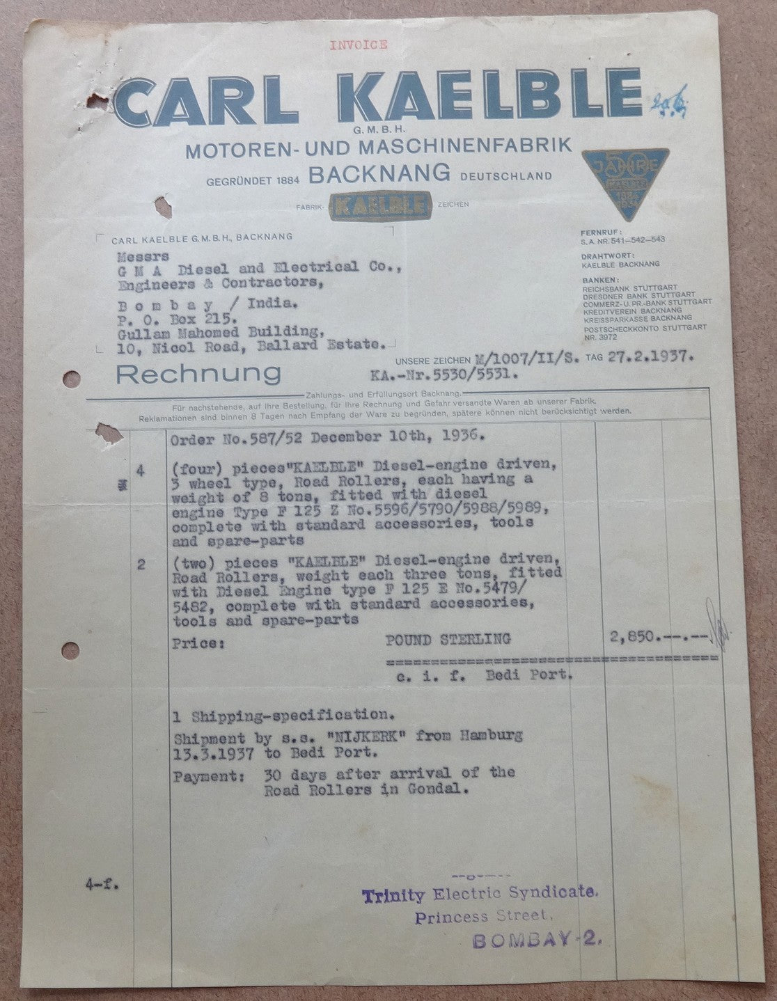 Illustrated 1929-37 letterheads to & from India (6)