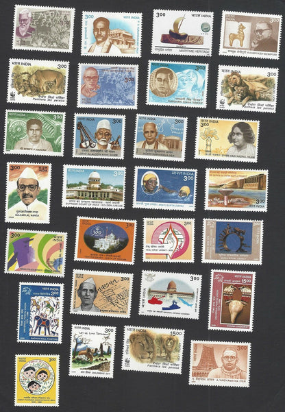 India 1999 Post Office pack – 62 stamps – not sealed