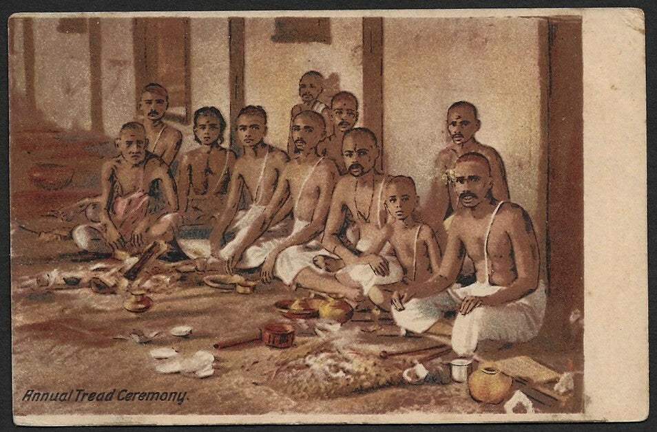 India vintage art postcard Annual Thread Ceremony