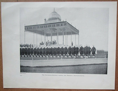 India 1912 2 sided book plate RAJA  OF DEWAS 8x10.5