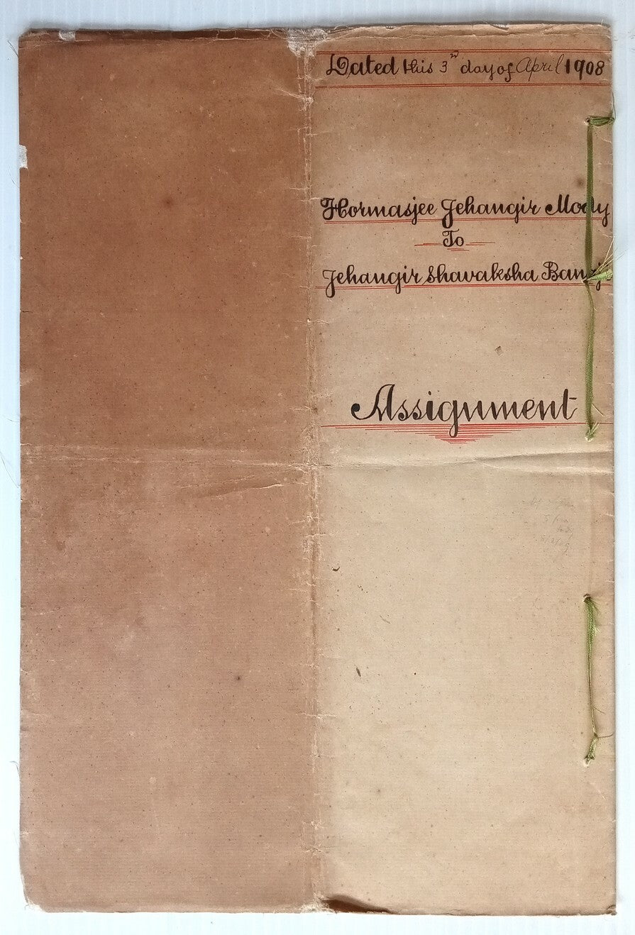 AOP India 1908 3 page Indenture KEdVII 10R