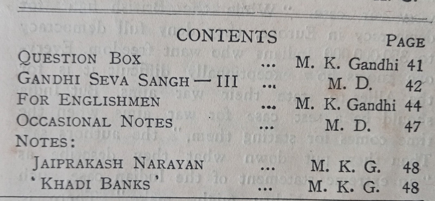 India HARIJAN 16 March 1940 issue - DO I DISRTUCT THE VICEROY? by MK Gandhi