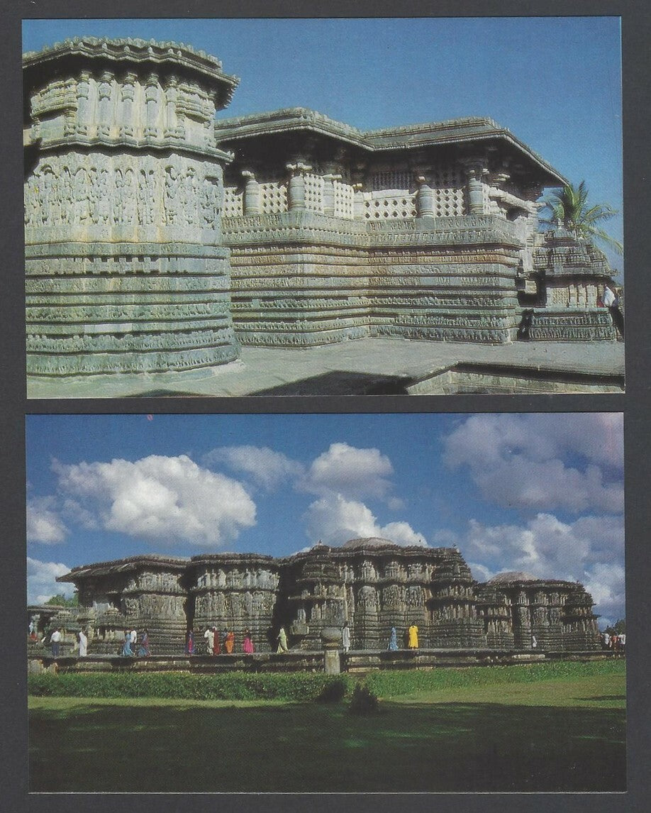 AOP India ARCHITECTURAL VIEWS OF HALEBEEDU packet of 10 picture postcards