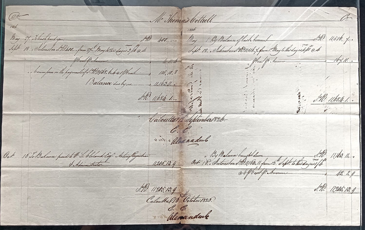 India King George IV 1826 Fort William, Calcutta 2 page document