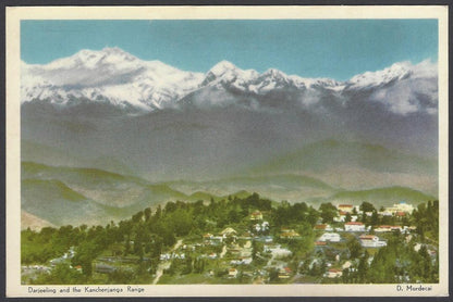 AOP India DARJEELING real photo postcard by D Mordecai KANCHENJUNGA RANGE