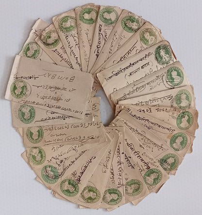 AOP India KGV 1/2a green envelopes x 100 selected for condition WHOLESALE