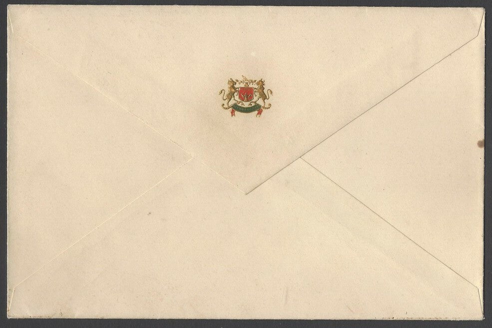AOPIMT India multicolor crested Coat of Arms envelope BUNDI STATE