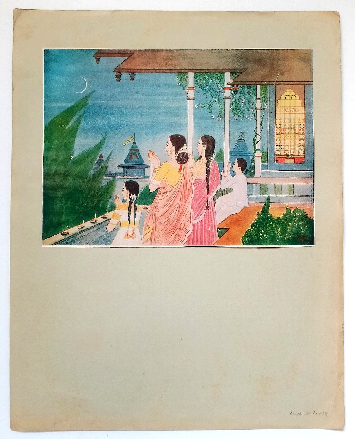 AOP KANU DESAI vintage print India - CRESCENT MOON