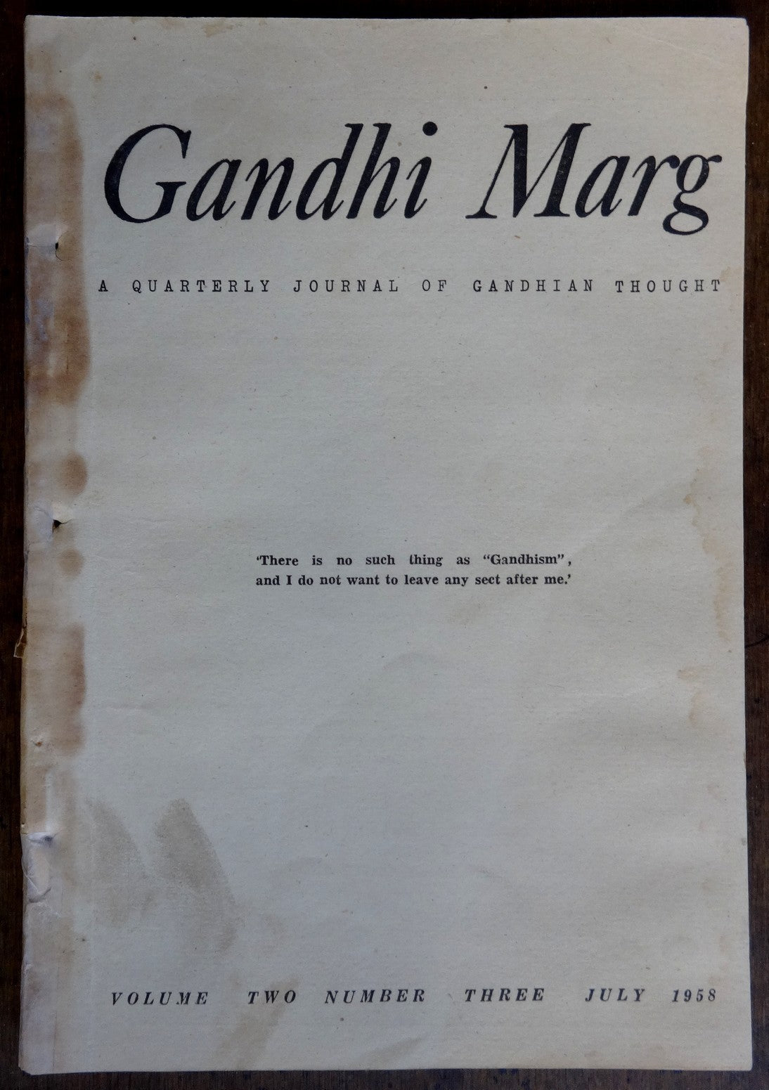 Gandhi Marg by Gandhi Peace Foundation July 1958 issue 80pgs India