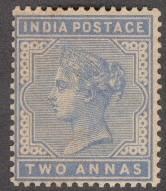 India QV 1882 2a pale blue MNH. SG 91 £12 (for MH)