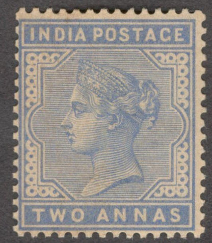 India QV 1882 2a pale blue MNH. SG 91 £12 (for MH)