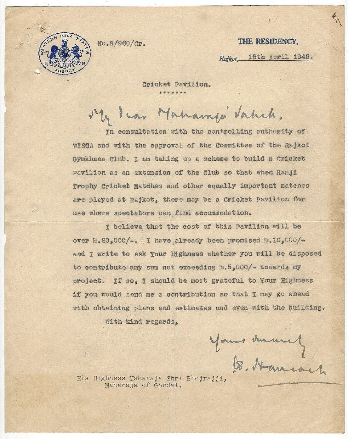 India Cricket 1946 letters (3)