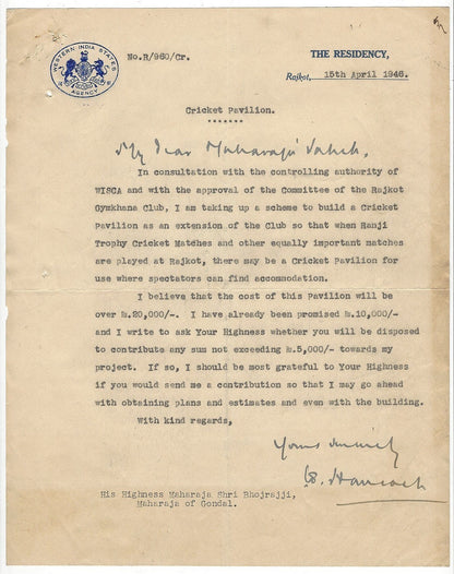India Cricket 1946 letters (3)