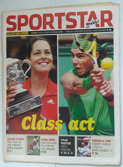 India Sportstar 2007-12 TENNIS cover issues 10” X 13” (5)