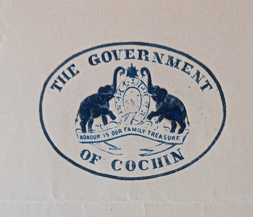 India THE GOVERNMENT OF COCHIN 1931 crested letter