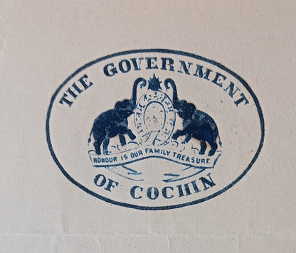 India THE GOVERNMENT OF COCHIN 1931 crested letter