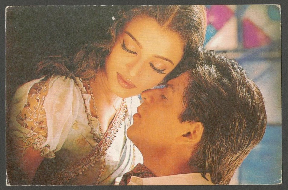 AOP India Bollywood postcard SHAH RUKH KHAN & AISHWARYA RAI