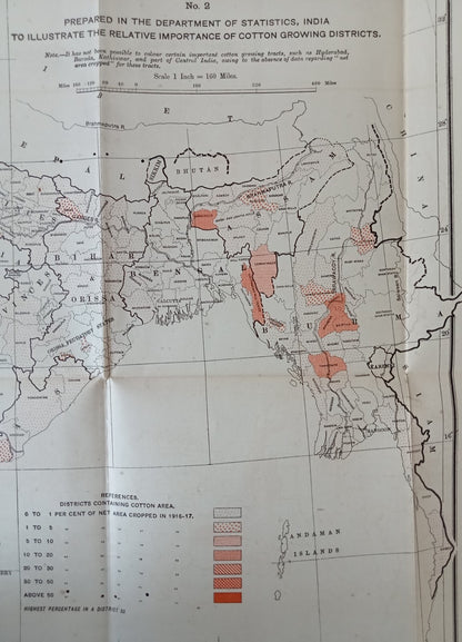 (AOP) Vintage Survey of India COTTON MAP OF INDIA 16" x 18"