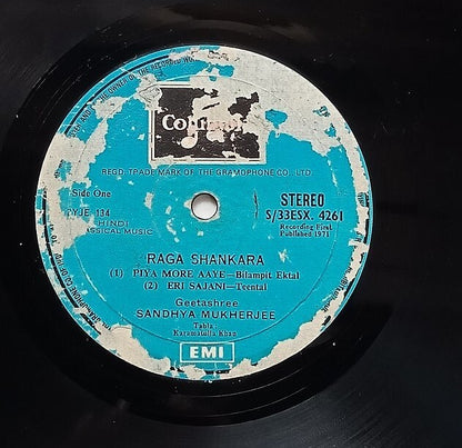 India Columbia 33rpm record - Classical Thumri by Sandhya Mukherjee