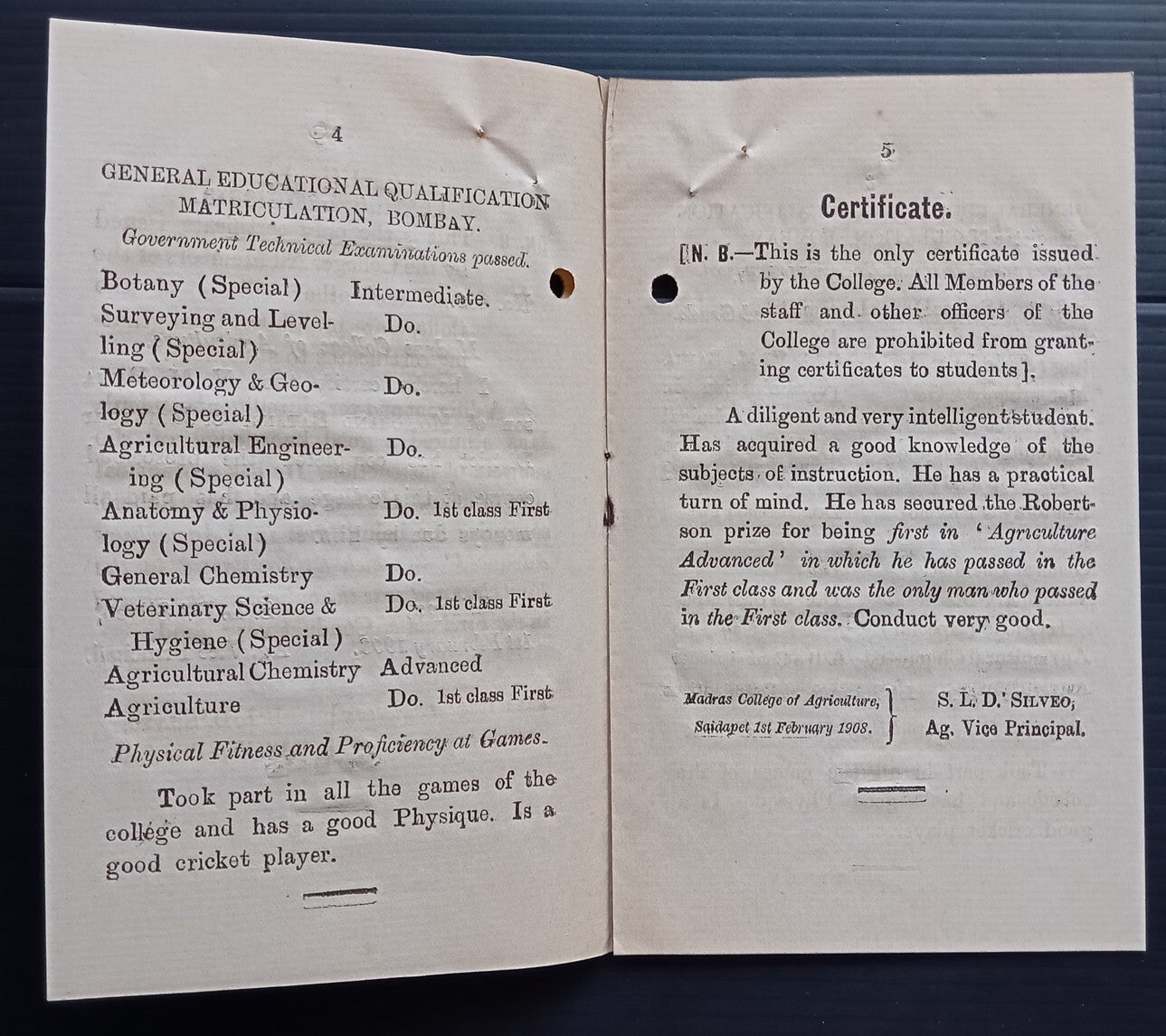 India - CERTIFICATES OF BANIA V. M. RATANSI